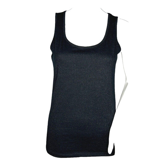The Limited Tank Womens Large Black‎ Shimmer Shell Top Glitter Statement Party - Picture 1 of 8